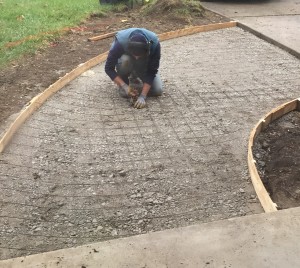 Preparing a concrete path