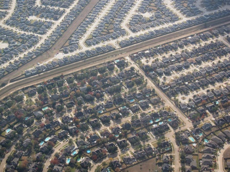 Urban sprawl suburbs of Houston, TX.