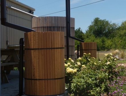 Rain barrels for harvesting rainwater